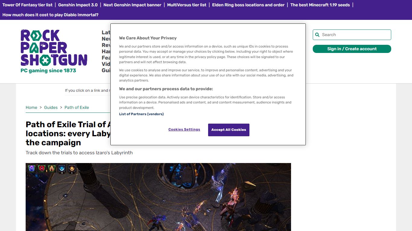 Path of Exile Trial of Ascendancy locations - Rock Paper Shotgun